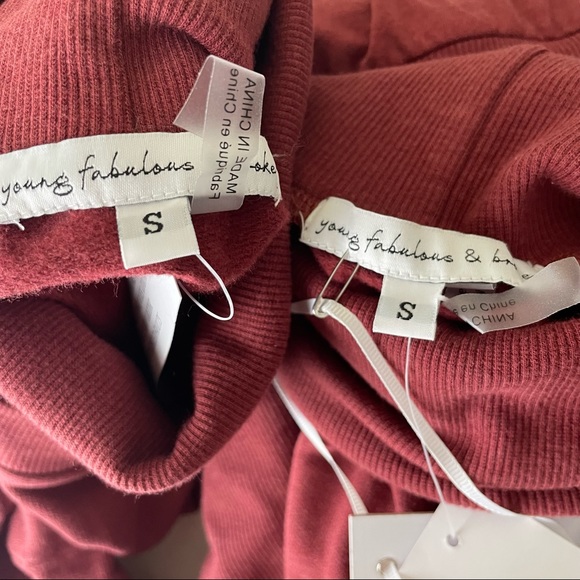 YOUNG FABULOUS & BROKE NWT ASYMMETRICAL TURTLENECK MINI DRESS REDISH RUST SMALL - Picture 3 of 6